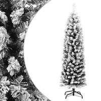 VidaXL Kunstkerstboom met sneeuw smal 120 cm pvc groen