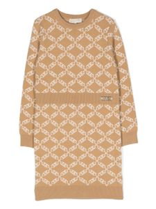 Michael Kors Kids robe en maille à motif monogrammé - Tons neutres