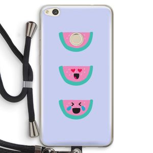 Smiley watermeloen: Huawei Ascend P8 Lite (2017) Transparant Hoesje met koord