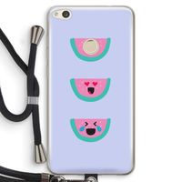 Smiley watermeloen: Huawei Ascend P8 Lite (2017) Transparant Hoesje met koord