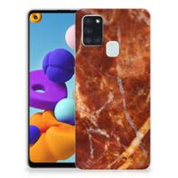 Samsung Galaxy A21s | TPU | Siliconen hoesje | Marmer Bruin