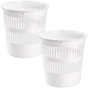 Plasticforte Afvalemmer - 2x stuks - 10L - 28 cm - kunststof - wit