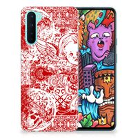 Silicone Back Case OnePlus Nord Angel Skull Rood - thumbnail