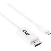 club3D CAC-1517 DisplayPort-kabel USB-C / DisplayPort Adapterkabel USB-C stekker, DisplayPort-stekker 1.20 m Wit