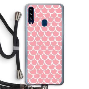 Dakpannetjes: Samsung Galaxy A20s Transparant Hoesje met koord