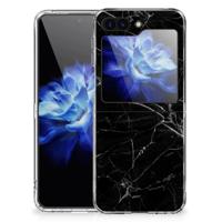 Samsung Galaxy Z Flip 5 | TPU | Siliconen hoesje | Marmer Zwart - Origineel Cadeau Vader