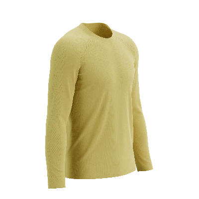 Compressport Performance ls tshirt heren - GEEL - Heren