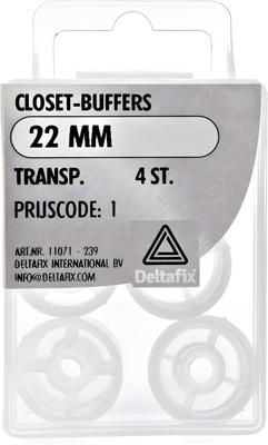 Closetbuffers 22mm transp. 4st - Deltafix