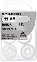 Closetbuffers 22mm transp. 4st - Deltafix Closetbuffers 22mm transp. 4st - Deltafix
