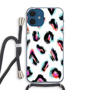 Cheetah color: iPhone 12 mini Transparant Hoesje met koord