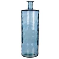 Mica Decorations Guan Glazen Fles - H75 x Ø25 cm - Blauw