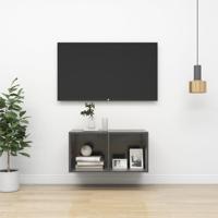 Tv-wandmeubel 37x37x72 cm spaanplaat hoogglans grijs