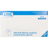 CMT Onderzoekshandschoen nitriel wit poedervrij maat S CMT Onderzoekshandschoen nitriel wit poedervrij maat S