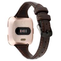 Voor Fitbit versa Razy paard textuur lederen riem (koffie)