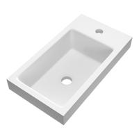 BRAUER Solar Medium opbouw fontein 40 met 1 kraangat en links/rechts te plaatsen mineraalmarmer mat wit FO-SOM401MW - thumbnail