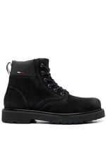 Tommy Jeans bottines en daim à lacets - Noir