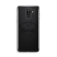 Friends heart black: Samsung Galaxy J8 (2018) Transparant Hoesje - thumbnail