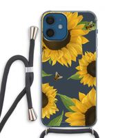 Sunflower and bees: iPhone 12 Transparant Hoesje met koord