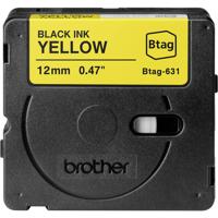 Brother Btag-631 Labeltape Tapekleur: Geel Tekstkleur: Zwart 12 mm 4 m