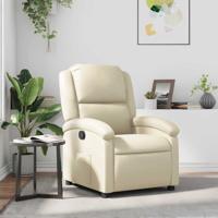 Fauteuil verstelbaar kunstleer crèmekleurig
