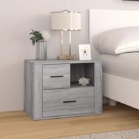 Nachtkastje 60x36x45 cm bewerkt hout grijs sonoma eikenkleurig