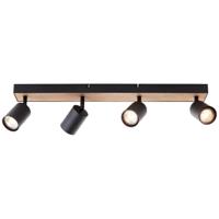 Brilliant 4-lichts lampJello Wood zwart met hout - G93071/76