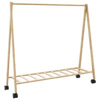 VidaXL Kledingrek met schappen en wielen 106x34x106,5 cm bamboe