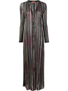 Missoni robe rayée à col v - Noir