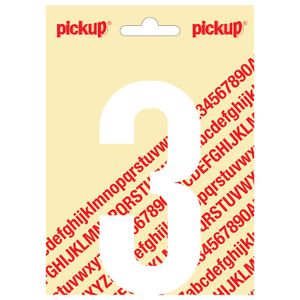 Plakcijfer Nobel 120mm wit 3