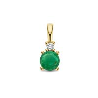 14K Geelgouden Hanger met Mei Geboortesteen & Diamant 0.02ct - 10,5mm