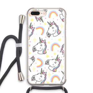 Rainbow Unicorn: iPhone 7 PLUS Transparant Hoesje met koord