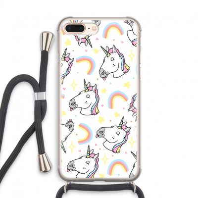 Rainbow Unicorn: iPhone 7 PLUS Transparant Hoesje met koord
