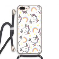 Rainbow Unicorn: iPhone 7 PLUS Transparant Hoesje met koord
