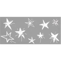 Kerst raamstickers Witte sterren - vel van 23 x 49 cm - raamdecoratie