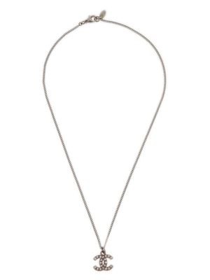 CHANEL Pre-Owned collier à strass CC (2011) - Argent