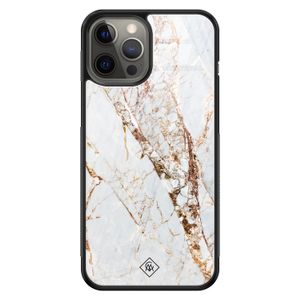 iPhone 12 Pro Max glazen hardcase - Marmer goud