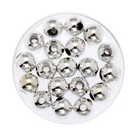 120x stuks sieraden maken glans deco kralen in het zilver van 8 mm - thumbnail