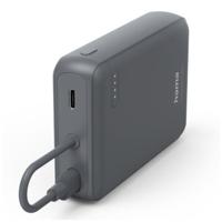HamaPower Pack Travel met kabel 10000mAh 2 uitgangen:2x USB-C Powerbank Grijs