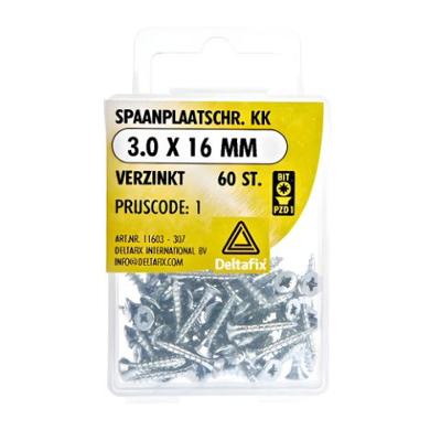 Spaanpl.schr. 3.0x16mm 60st - Deltafix