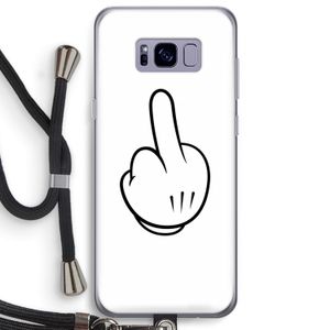 Middle finger white: Samsung Galaxy S8 Plus Transparant Hoesje met koord