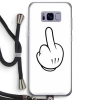 Middle finger white: Samsung Galaxy S8 Plus Transparant Hoesje met koord