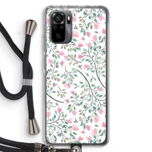 Sierlijke bloemen: Xiaomi Redmi Note 10 Pro Transparant Hoesje met koord