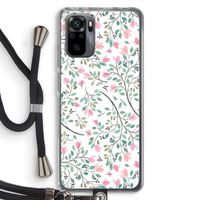 Sierlijke bloemen: Xiaomi Redmi Note 10 Pro Transparant Hoesje met koord