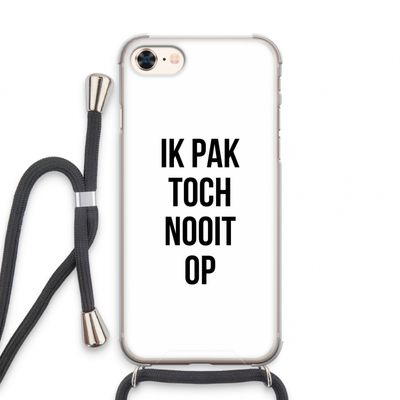Ik pak nooit op: iPhone 8 Transparant Hoesje met koord