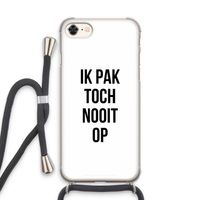 Ik pak nooit op: iPhone 8 Transparant Hoesje met koord