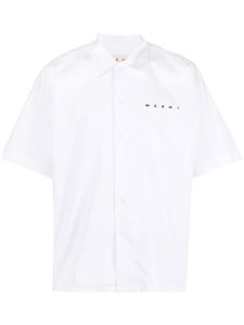 Marni chemise en popeline à logo imprimé - Blanc