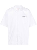 Marni chemise en popeline à logo imprimé - Blanc