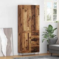 Hoge kast met lade 2 pcs Oudhout Bewerkt hout