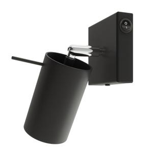 Wandlamp RING zwart een schakelaar