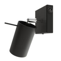 Wandlamp RING zwart een schakelaar